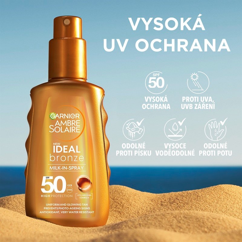 Ambre Solaire Ideal Bronze opalovací tělové mléko ve spreji SPF 50 - 8
